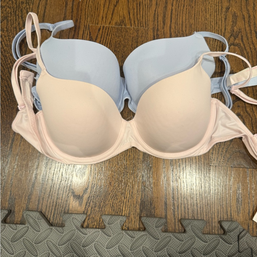PINK Victoria's Secret Pink and Blue T-Shirt Bras